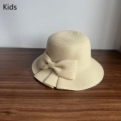 Kids Summer Sun Hats with Butterfly Knot and Small Brim
