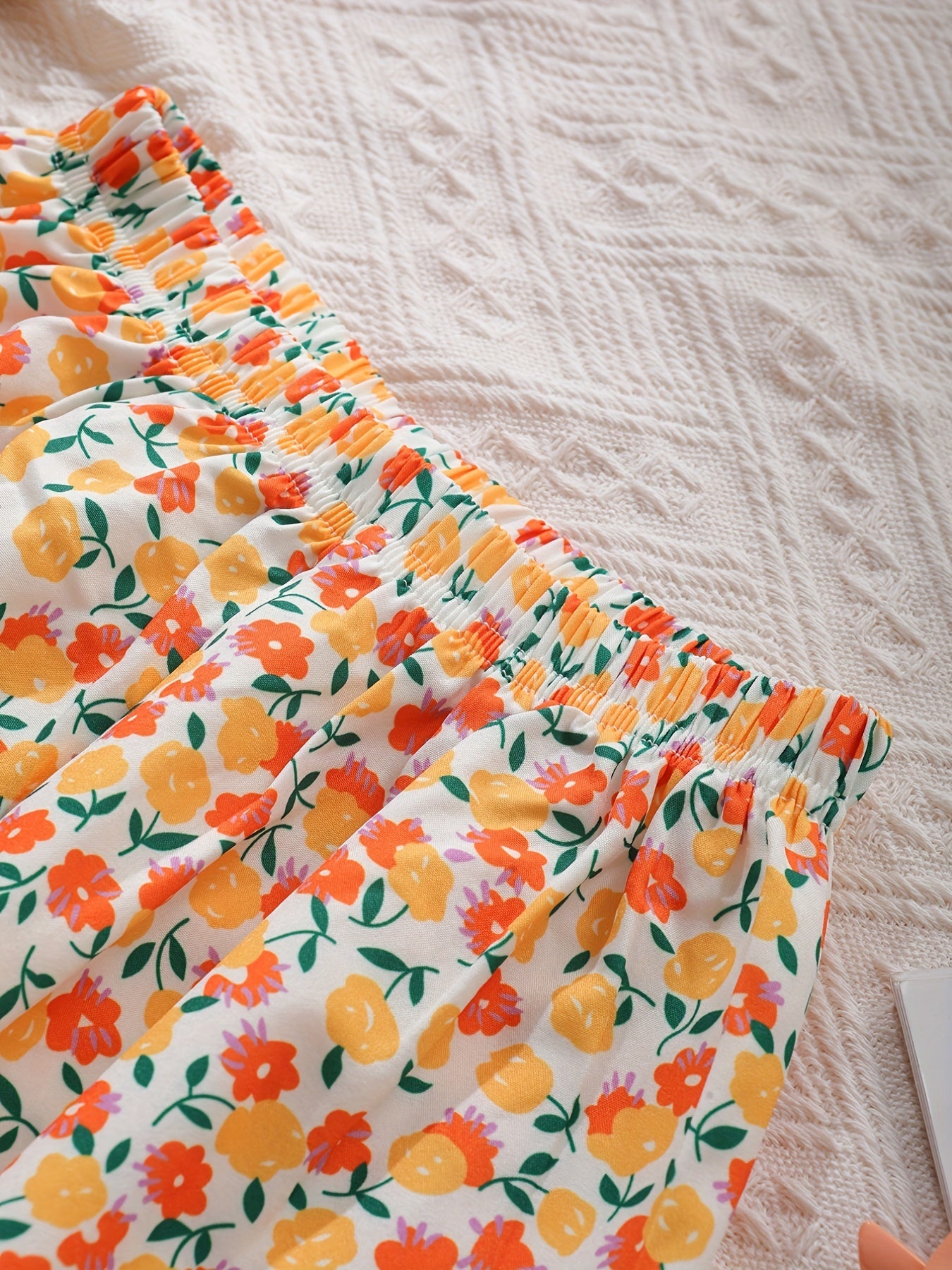Toddler Girls Floral Graphic Trousers Elastic Waist Casual Jogger Pants