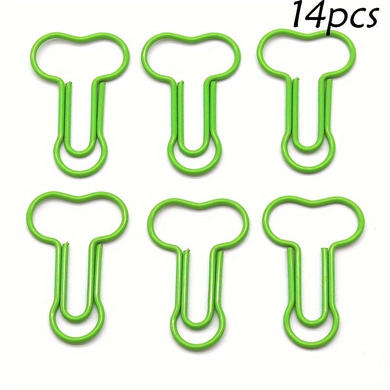 21pcs Cartoon Shaped Paper Clips Office Stationery Special Plastic Clips