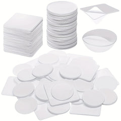 100pcs Double Sided Tape Stickers - Round and Square Adhesive Sticker Set