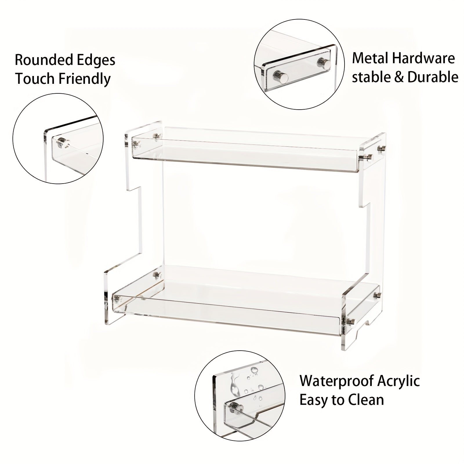 2 Tier Acrylic Bathroom Organizer Countertop Makeup Vanity Perfume Spice Rack