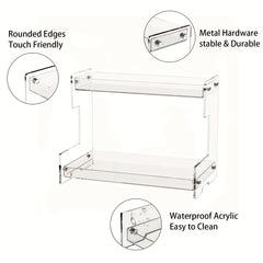 2 Tier Acrylic Bathroom Organizer Countertop Makeup Vanity Perfume Spice Rack