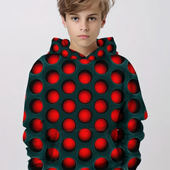 Boys 3D Print Pullover Hooded Sweatshirt For Spring Fall Kids Hoodie Tops