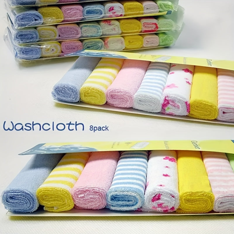8-Piece Soft Cotton Towels Set for Bathing, Cleaning, Camping