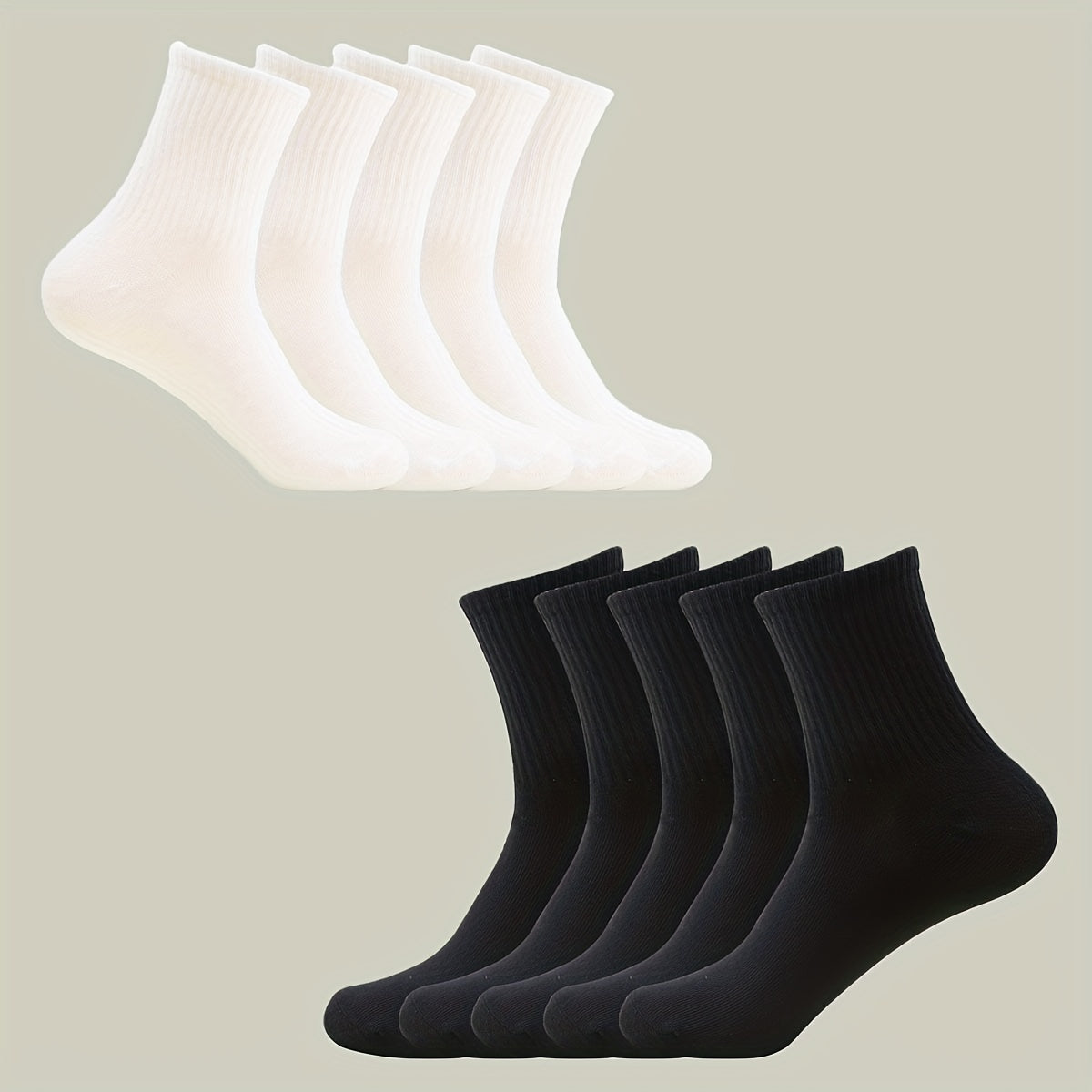 5 Pairs Crew Sports Socks Breathable Mid Tube Socks Women's Stockings