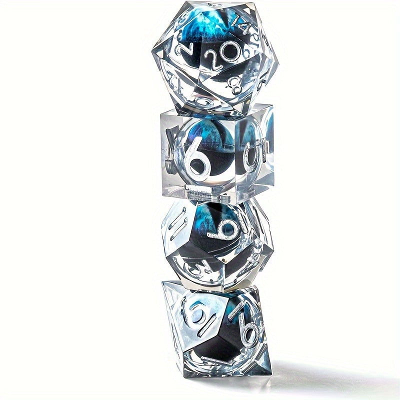 7pcs Dragon Eye Sharp Edge Polyhedral Dice Set for Role Playing