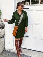Solid Long Sleeve Sweater Dress