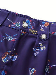 Cartoon Print Shorts Casual Wide Leg Summer Shorts