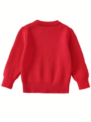 Boys Pullover Sweaters Kids Toddlers Long Sleeve Knit Bear Decor Sweaters