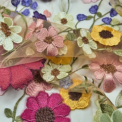 3D Flower Embroidery Lace DIY For Bridal Wedding Dress