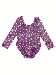 Girl's Polka Dot Gymnastics Suit One Piece Outfit