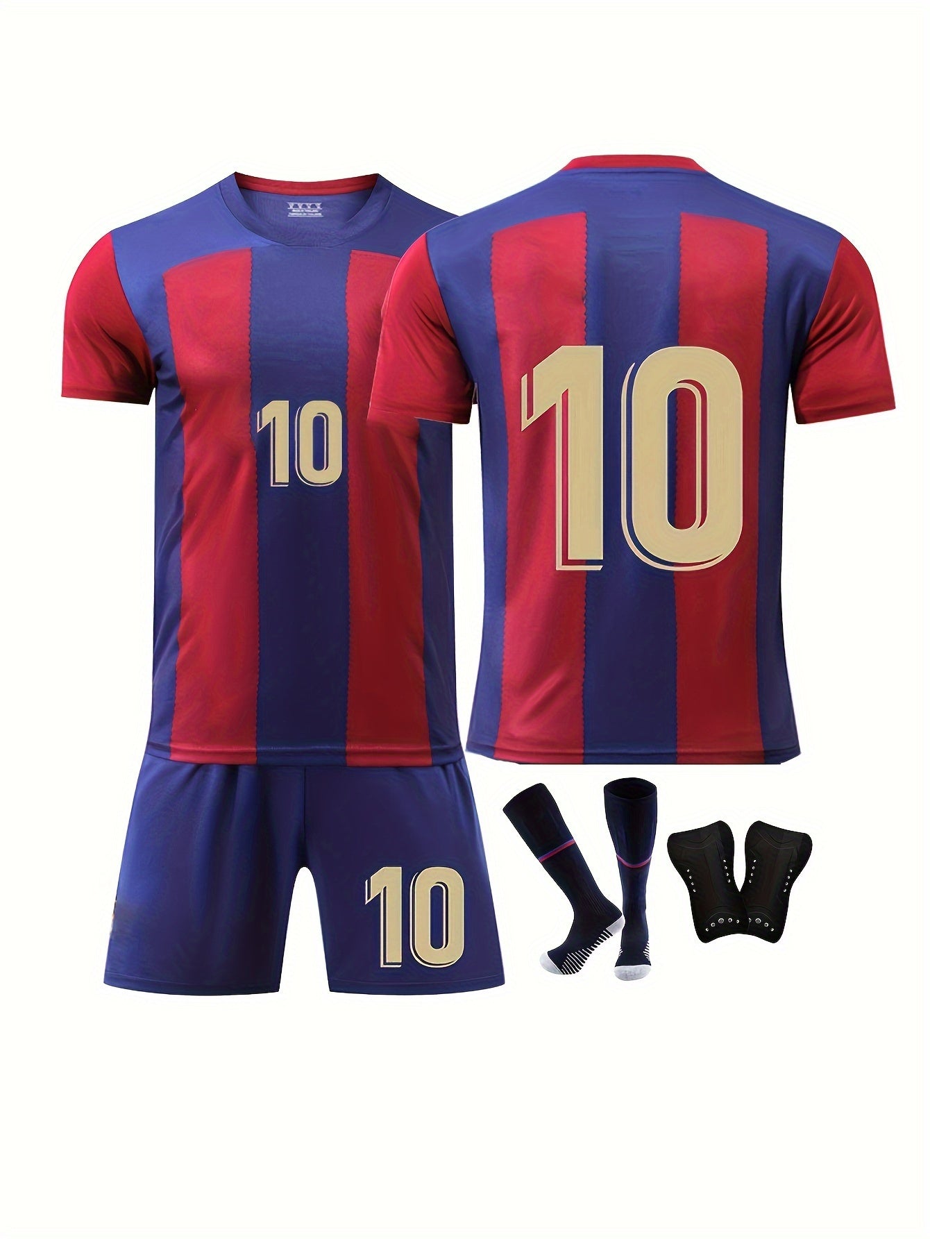 Kids Soccer Jersey Set with Socks and Shin Guard