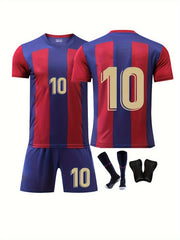 Kids Soccer Jersey Set with Socks and Shin Guard