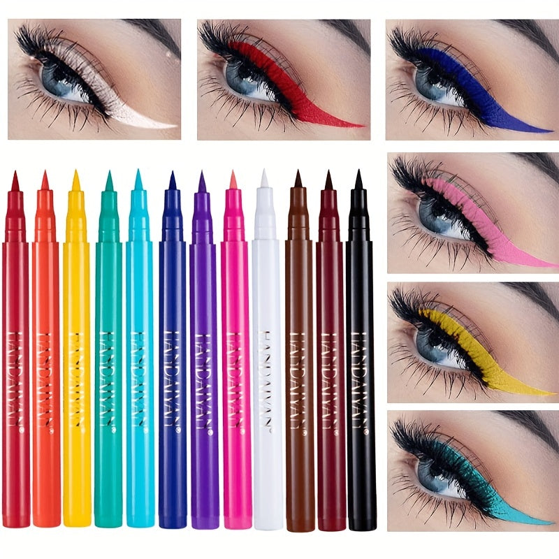 Matte Rainbow Colorful Liquid Eyeliner Pen Waterproof Sweatproof Long Lasting
