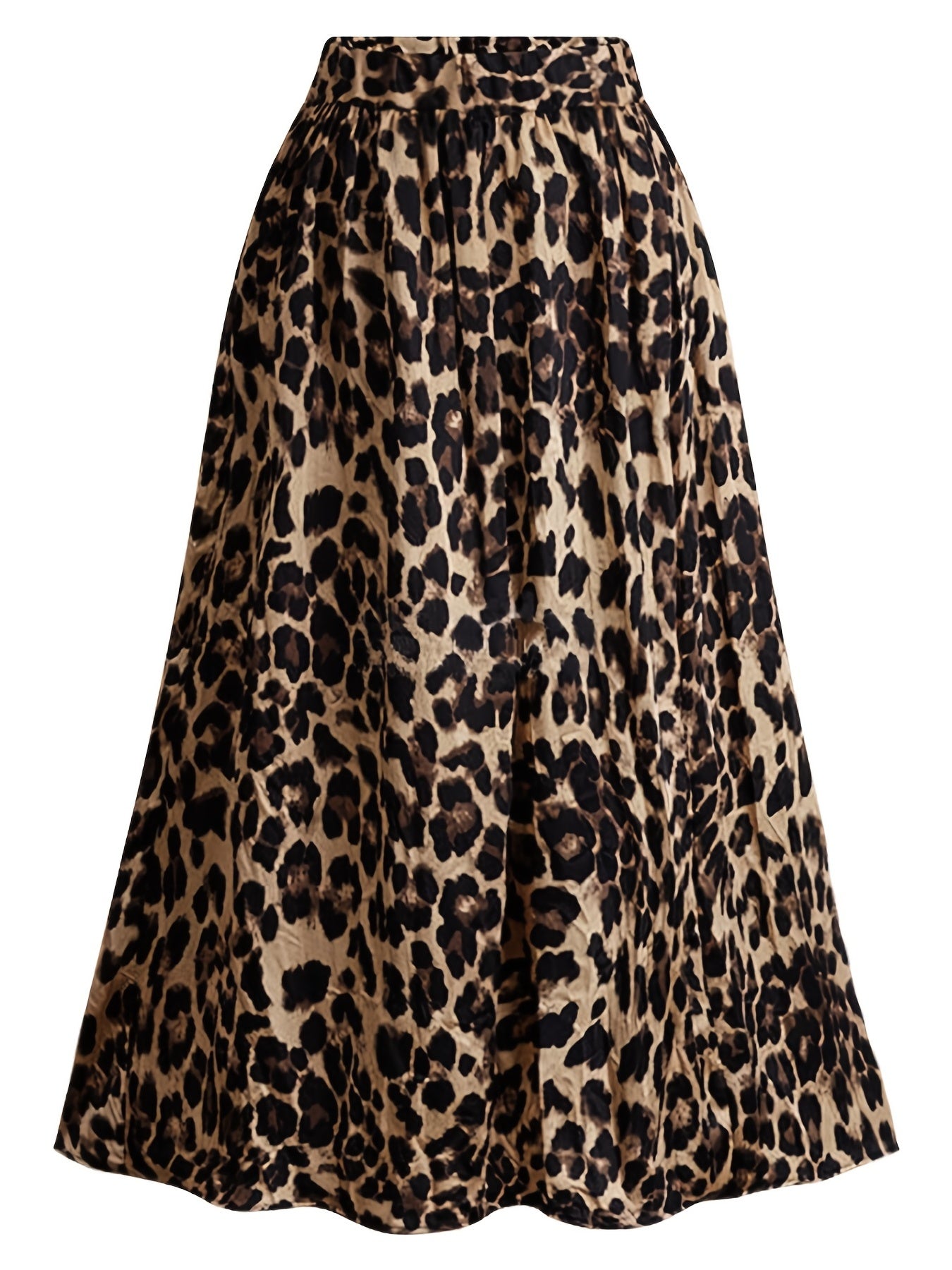 Leopard Print High Rise Maxi Skirt
