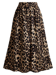 Leopard Print High Rise Maxi Skirt