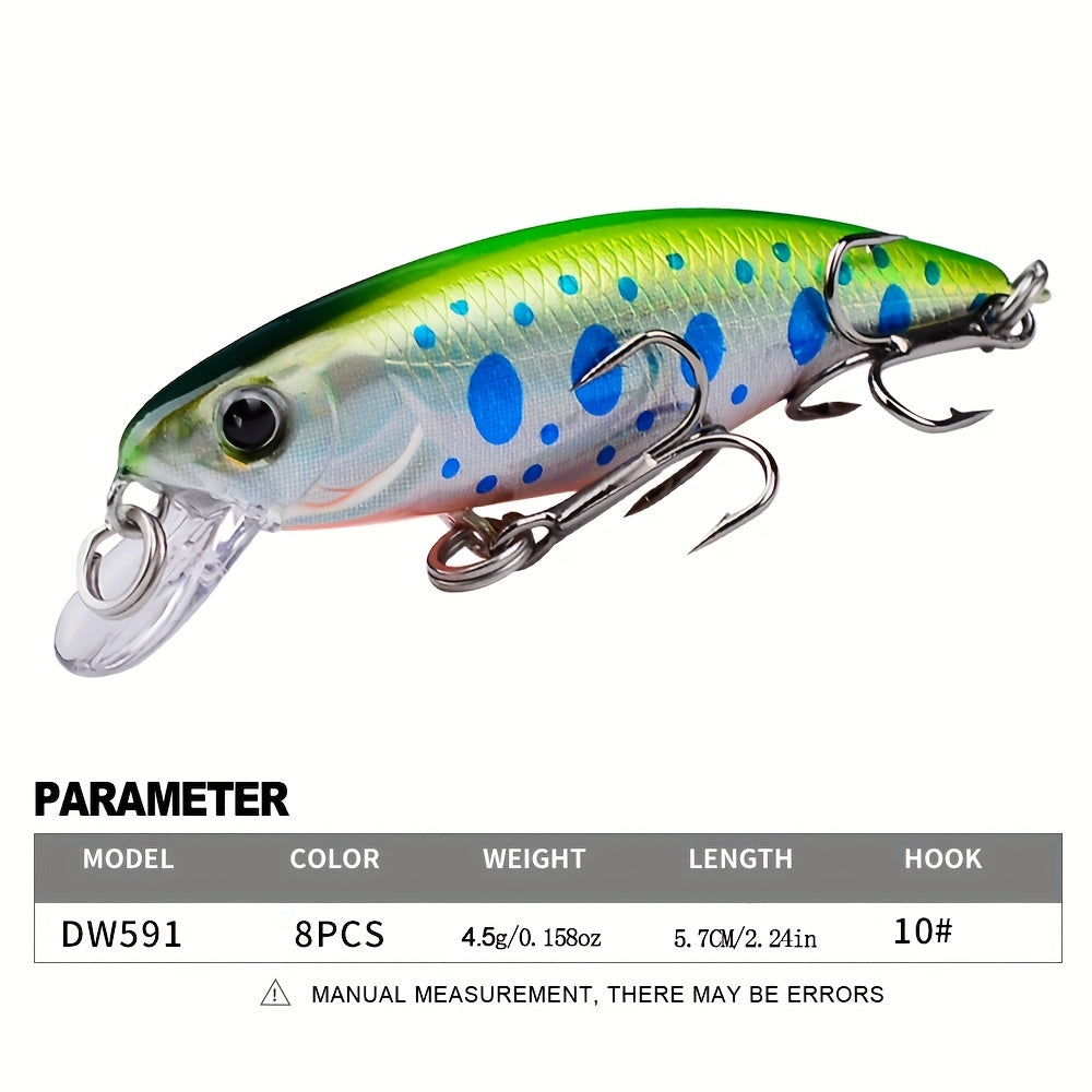 PROBEROS Sinking Minnow Lure 0.16oz 3D Eyes Fishing Tackle