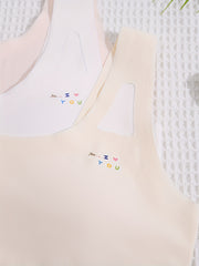 3pcs Seamless Bra Solid Underwear No Steel Ring Breathable Soft Bralette