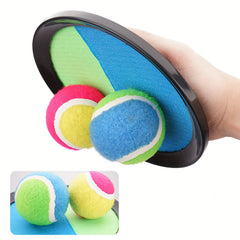 Kids Ball Toss & Catch Game Set with Sticky Balls & Racket Launcher
