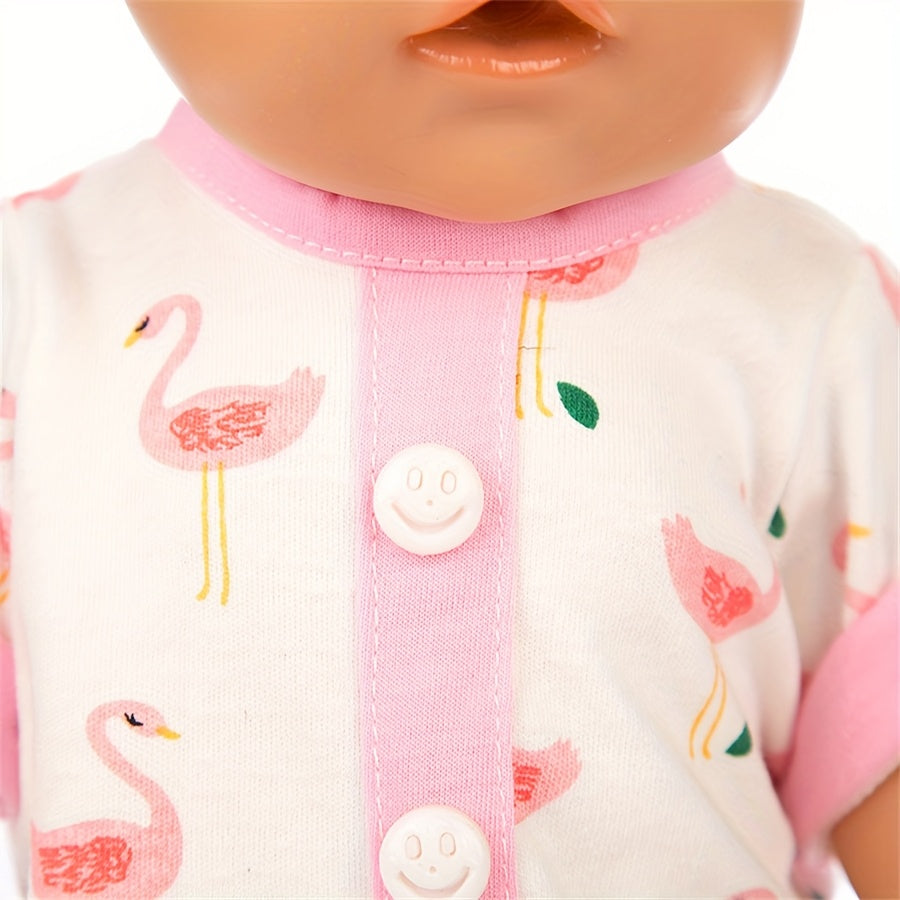 Youngsters Dinosaur Flamingo Doll Clothes Doll Onesie Set