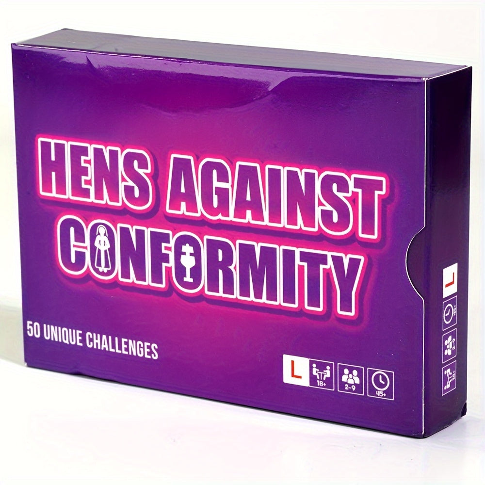 Hens Against Conformity Game 50pcs Unique Challenges Bachelorette Card Game