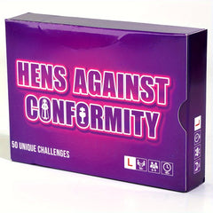 Hens Against Conformity Game 50pcs Unique Challenges Bachelorette Card Game
