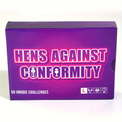 Hens Against Conformity Game 50pcs Unique Challenges Bachelorette Card Game