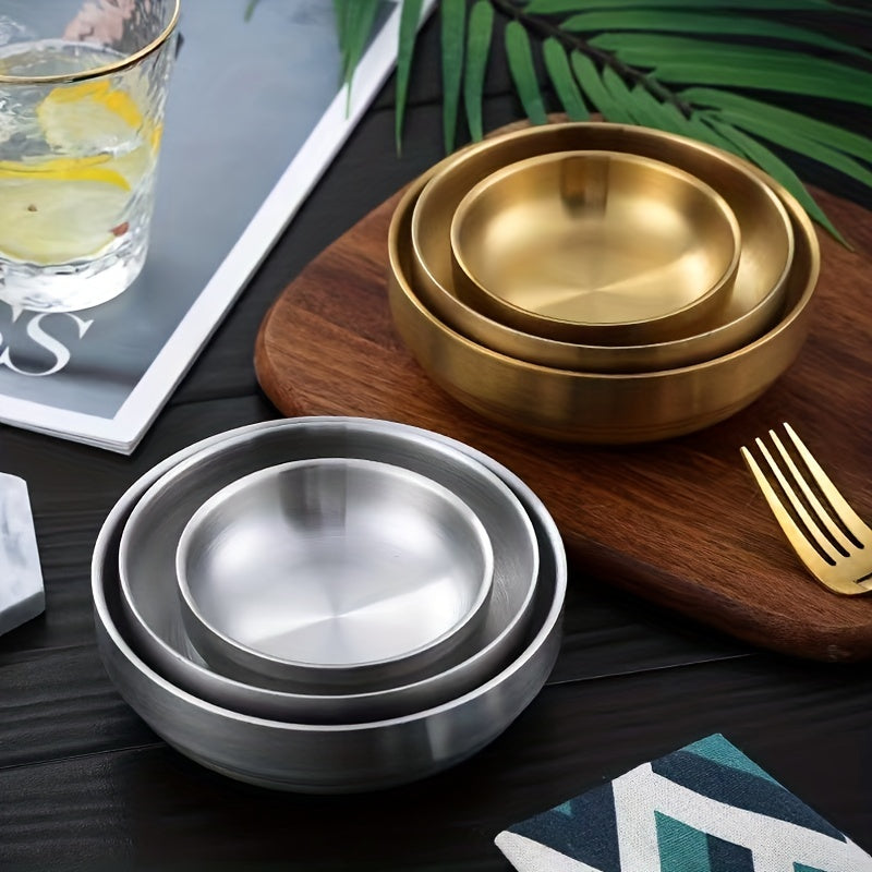 Stainless Steel Rice Bowl Set for Seasoning Soup Noodles Kimchi