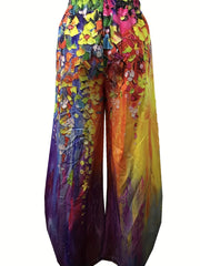 Graphic Print Wide Leg Pants Casual Loose Pants