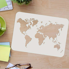 World Map Stencil Template 29.72x21.08 cm Plastic Map Painting Stencil