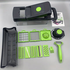 16in1 Vegetable Chopper Fruit Slicer Manual Food Grater Cutter Container