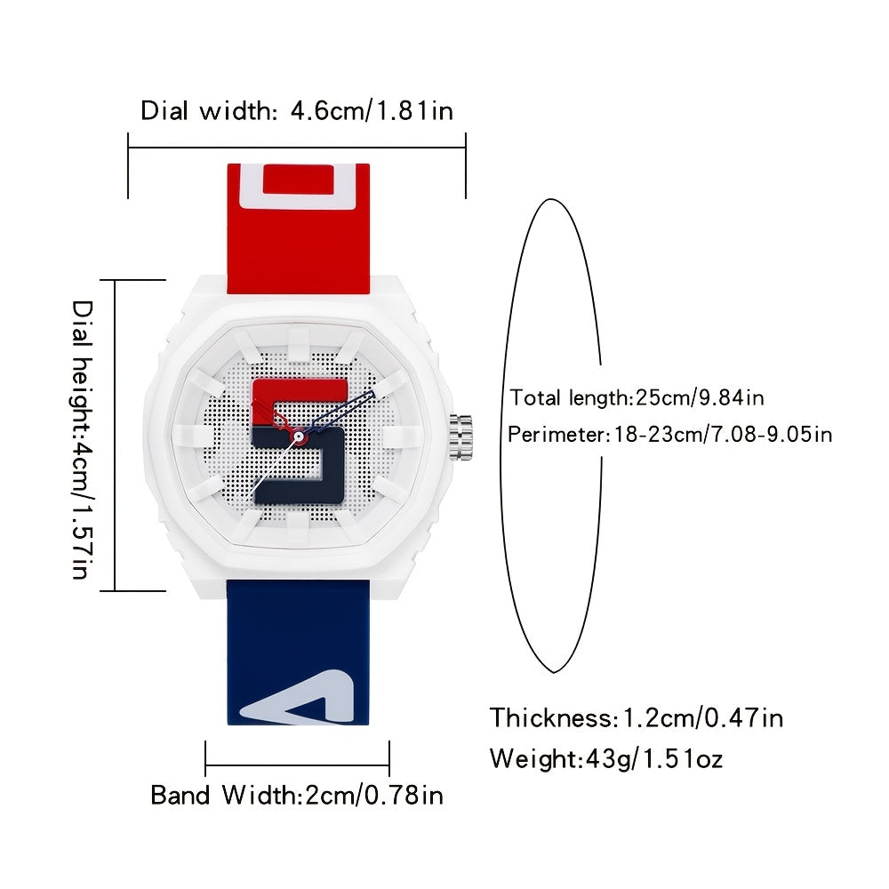 Sanda Large Digital Watch Red Strap Waterproof 24 Hour Stopwatch Rubber Sports