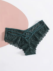 4pcs Strappy Hipster Panties Sheer Skin-friendly Underwear Lingerie