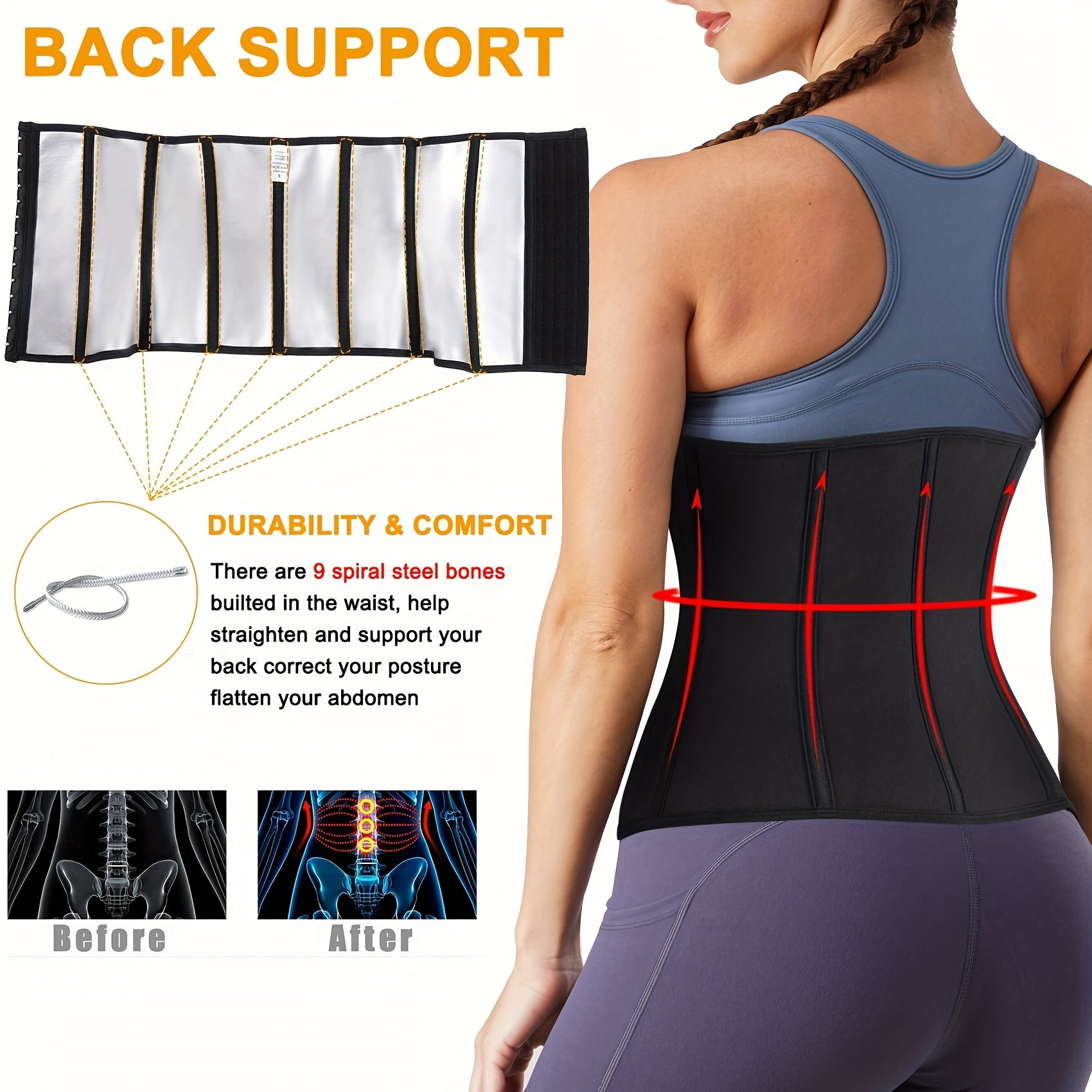 Waist Trainer Tummy Belt Waist Trimmer Tummy Control Slimming Body Shaper