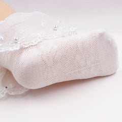 Faux Pearl Lace Brim Socks Girls Accessories Spring Summer Autumn