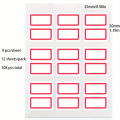 108 Self Adhesive Labeling Paper Name Sorting Stickers