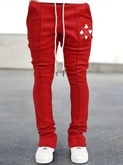 Graphic Pattern Slim Fit Flared Joggers Men's Casual Pants