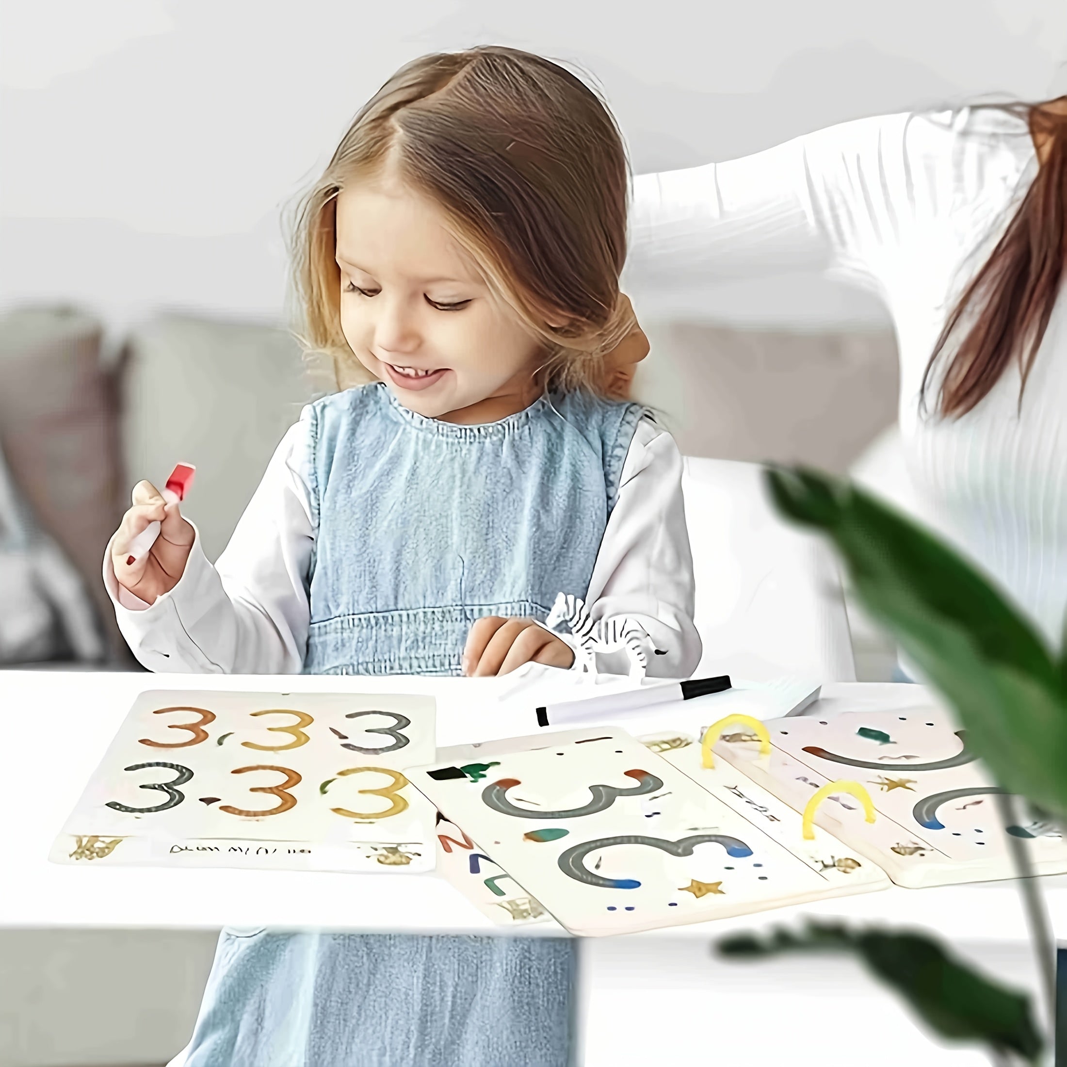 Educational Workbook Set with 2 Pens, 1 Eraser & Stickers