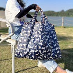 Butterfly Print Nylon Tote Bag Reusable Shopping Bags Large Capacity