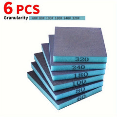 6pcs Sanding Sponge 60-320 Grits Wet Dry Sanding Blocks for Metal Wood Polishing