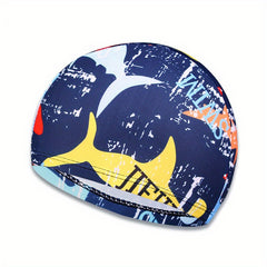 Breathable Swimming Cap Flowers Printed Long Hair Sport Pool Bathing Hat