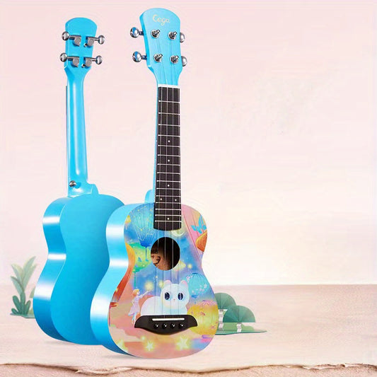 Ukulele Peach Flower Wood Painted, 2 Styles