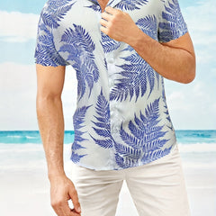 Men's Block Lapel Short Sleeve Shirt