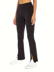 Women's Solid Flare Leg Slim Pants for Spring & Fall