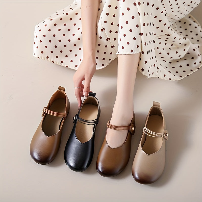 Women's Colorblock Flat Mary Janes Soft Sole Lightweight Shoes