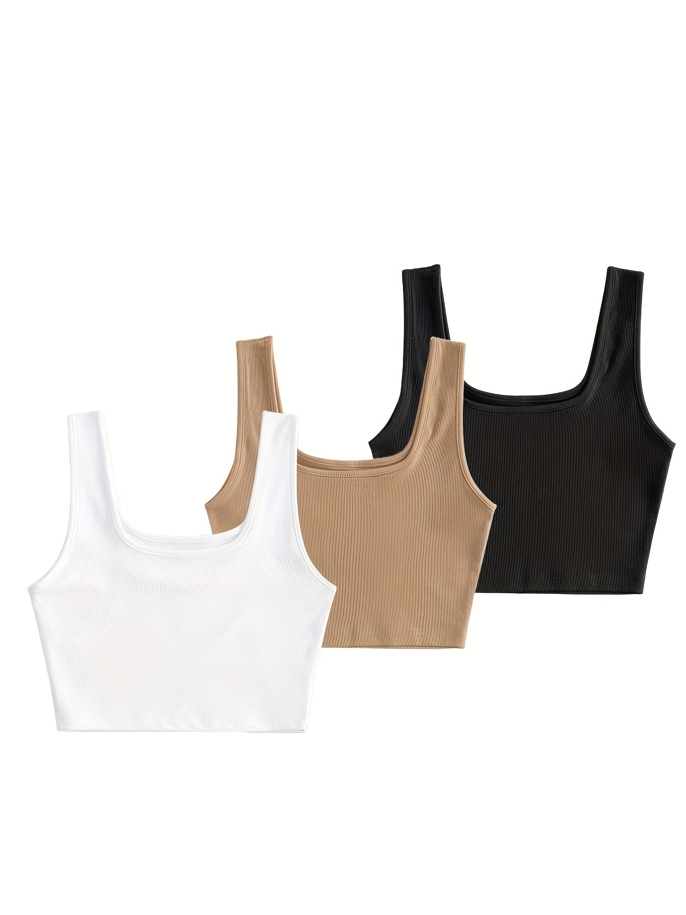 3 Pack Crop Tank Tops Y2K Sleeveless Tank Tops For Summer Women's Clothing