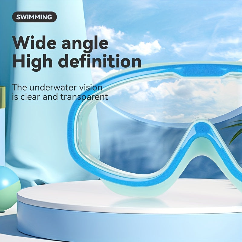 Large Frame Swimming Goggles With Earplugs for Adults