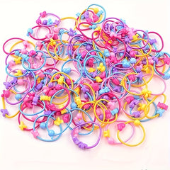 50pcs Baby Girl Hair Accessories Heart Star Bear Bunny Hair Ties & Scrunchies