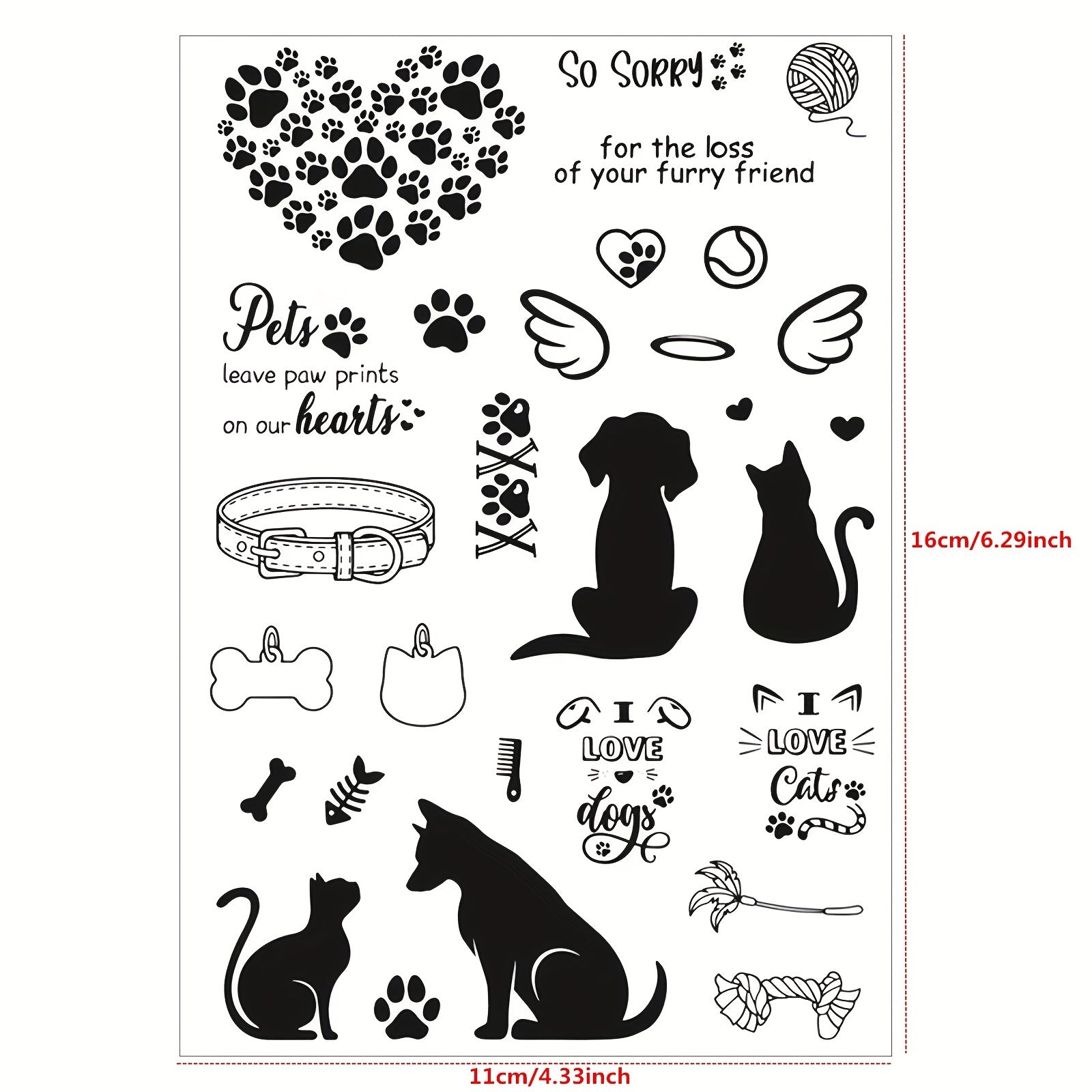 Animal Clear Stamps for Crafting - Dog Cat Giraffe Squirrel