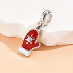 1pc Christmas Snowflake Gloves Pendant DIY Bracelet String Gray Multicolor